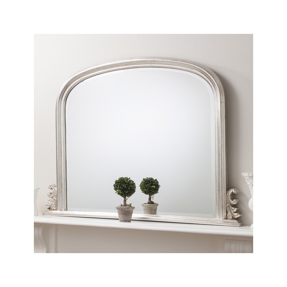 Silver Over Mantel Mirror
