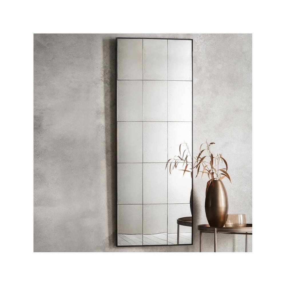 Antiqued Block Mirror
