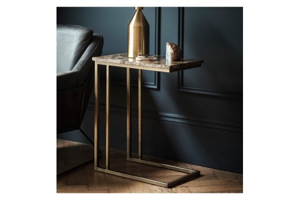 Marble and brushed bronze supper table