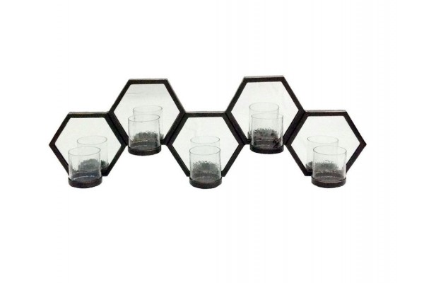 Bronze Honeycomb Mirrored Wall Sconce
