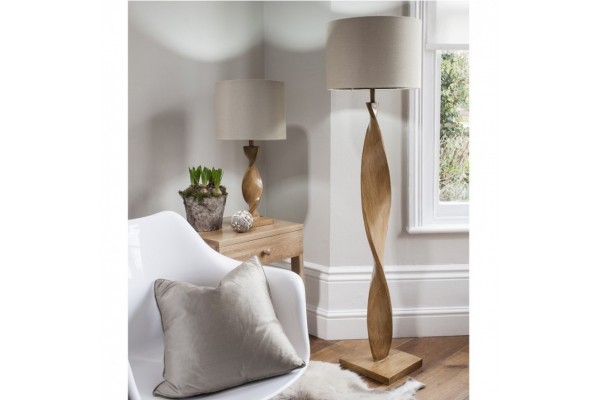 Rustic Spiral Floor Lamp Lighting, Rustic Wood Floor Lamps For Living Room
