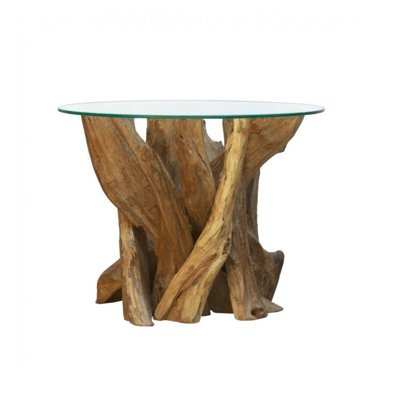 Round Teak Root Side Table Tables, Root Console Table Uk