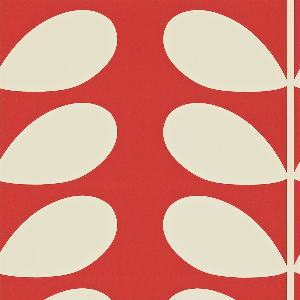 Orla Kiely Giant Stem Wallpaper - Red Orla Kiely Giant Stem Wallpaper - Red