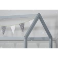 Children's Grey Painted House Bed - Single