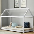 Children's White Painted House Bed - Single