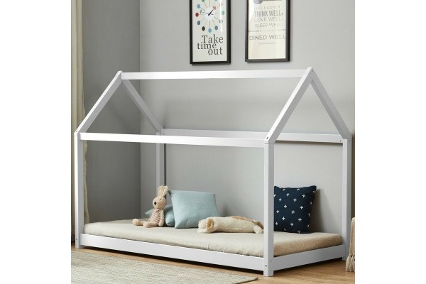 Children's White Painted House Bed - Single