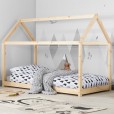 Children's Natural Pine House Bed - Single