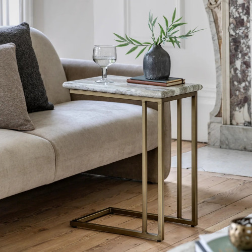 Marble and brushed bronze...