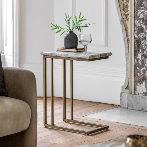 Marble and brushed bronze...