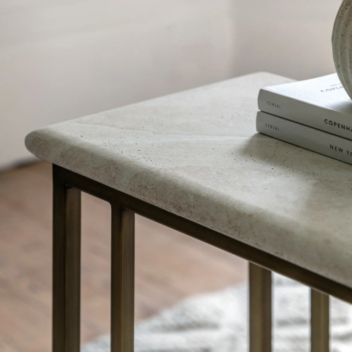 Marble and brushed bronze...