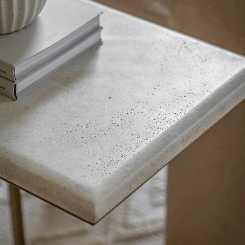 Marble and brushed bronze...