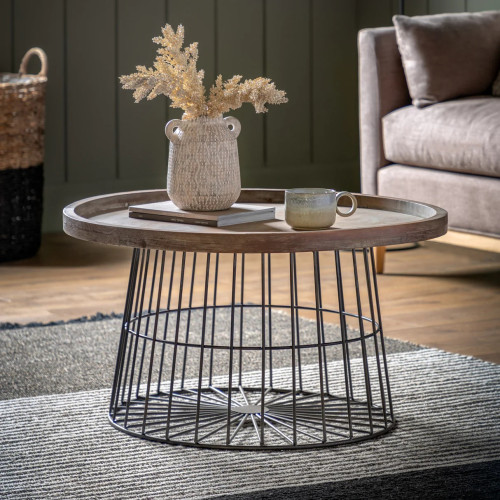 Rustic Metal Cage Coffee Table